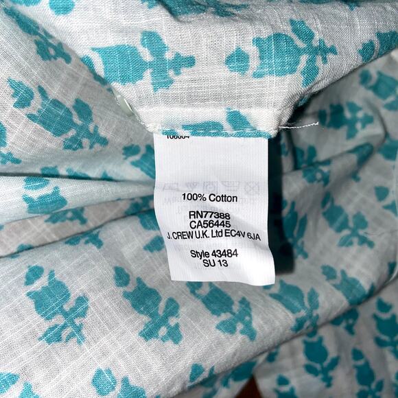 J Crew Blouse Women 4 Cotton Novelty Popover Pocket Popover - Picture 5 of 5